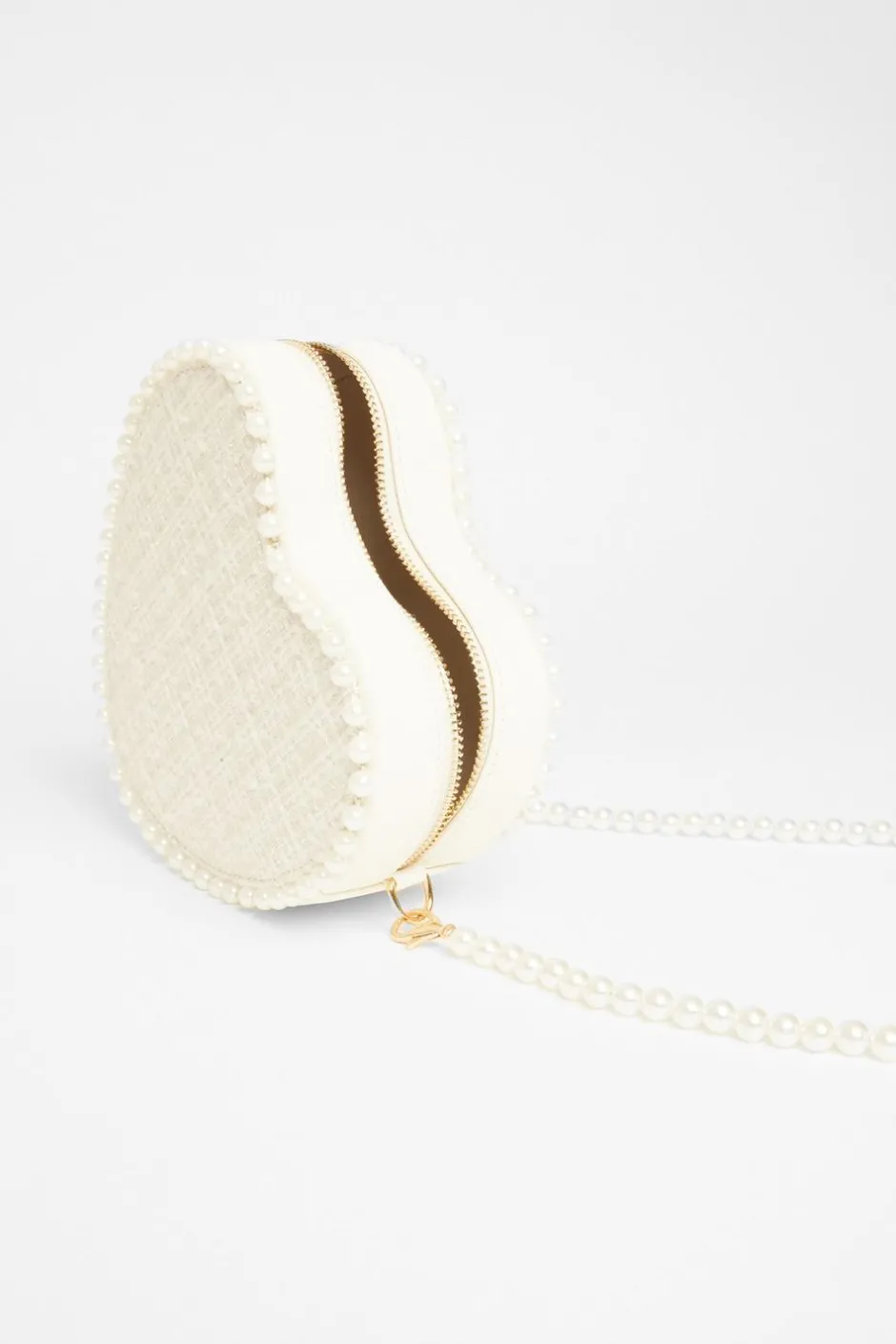 Quiz White Boucle Heart Bag Discount