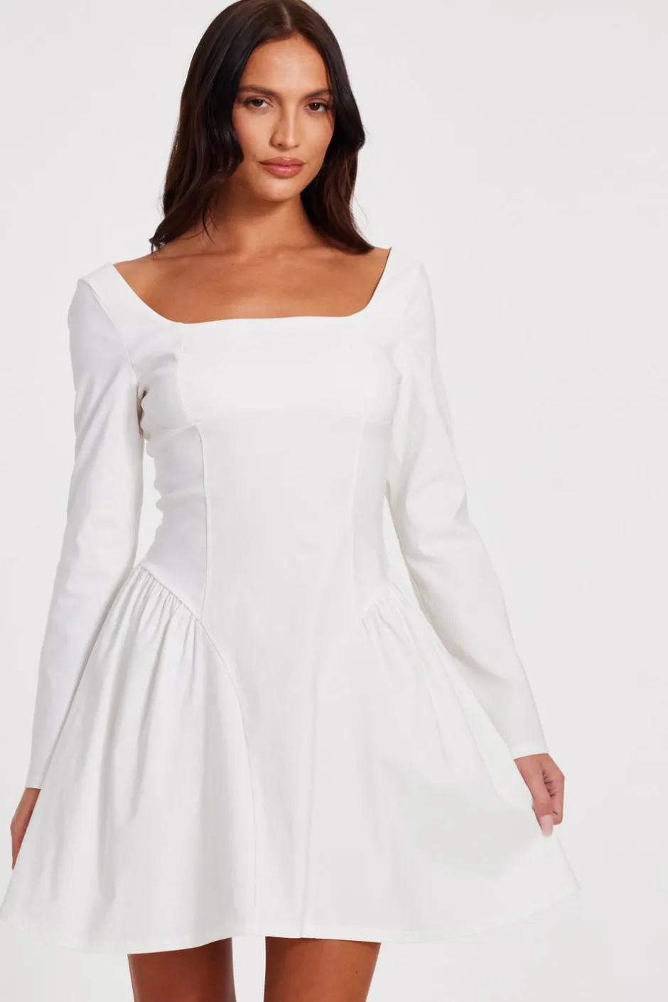 Quiz White Bow Back Skater Dress New