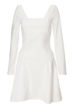Quiz White Bow Back Skater Dress New