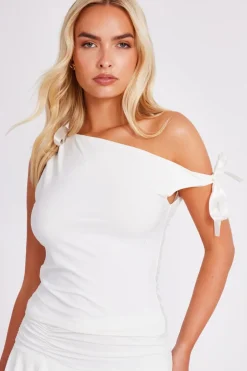 Quiz White Bow Detail Top New