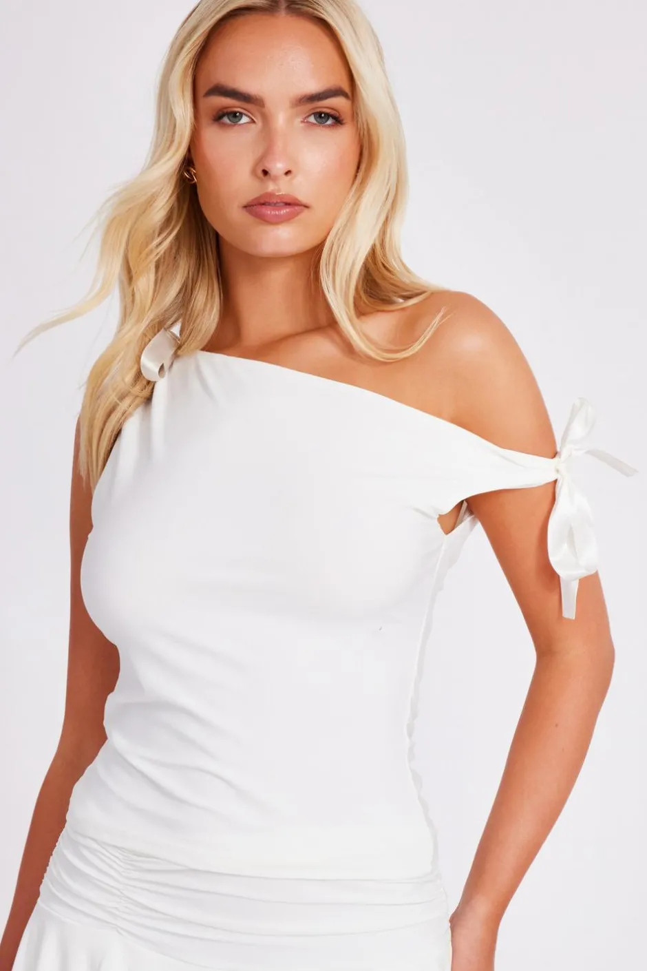Quiz White Bow Detail Top New