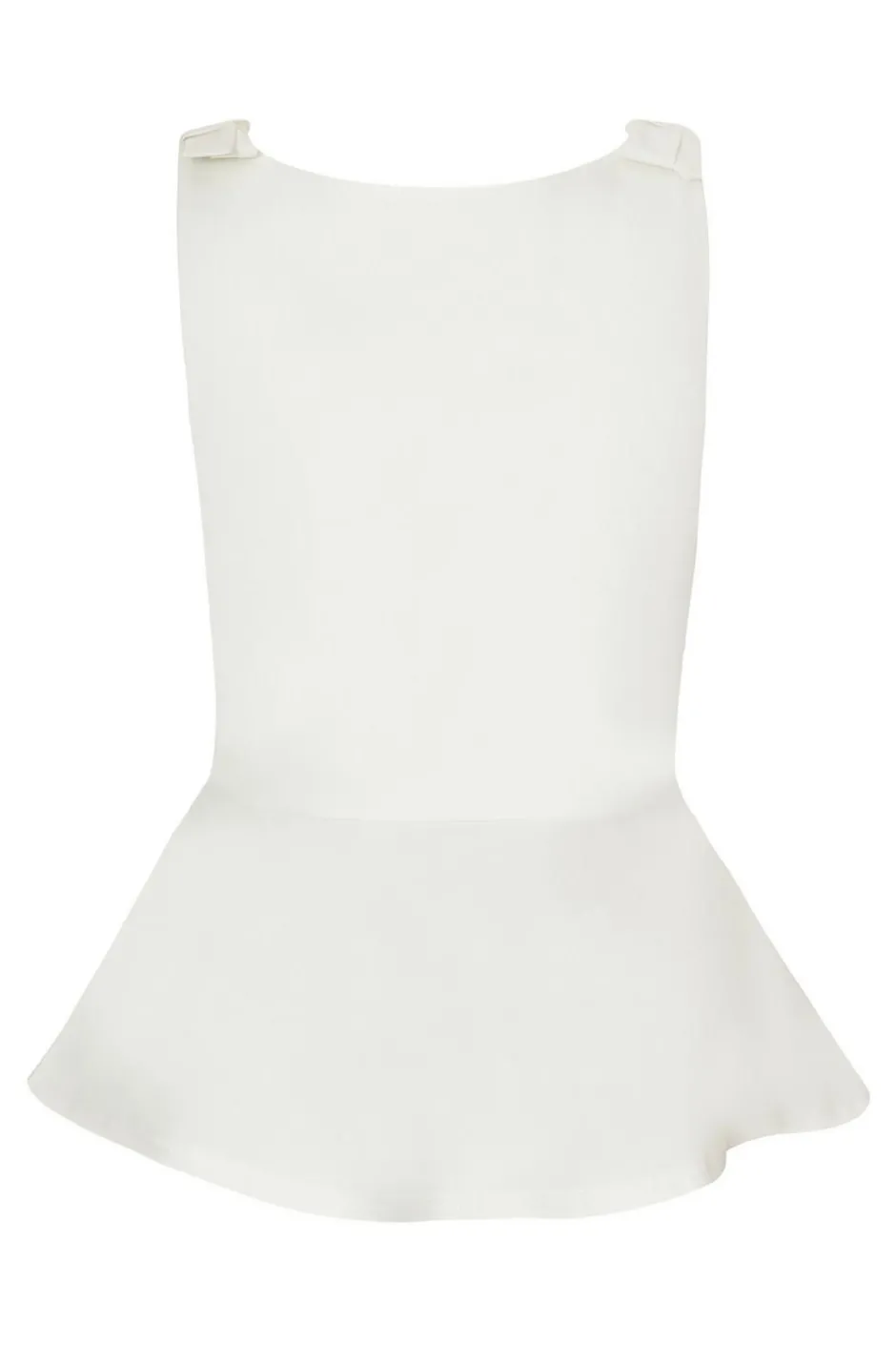 Quiz White Bow Shoulder Peplum Top New