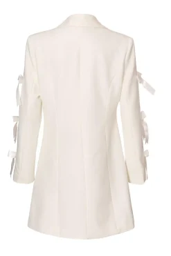 Quiz Bow Sleeve Blazer Dress White Hot