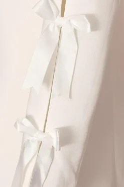 Quiz Bow Sleeve Blazer Dress White Hot
