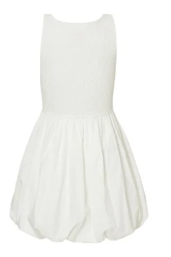 Quiz White Bubble Hem Mini Dress