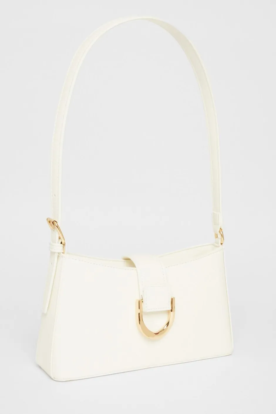 Quiz Buckle Detail Shoulder Bag White Outlet