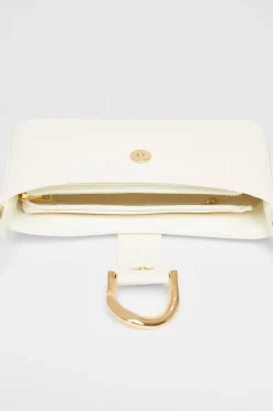 Quiz Buckle Detail Shoulder Bag White Outlet