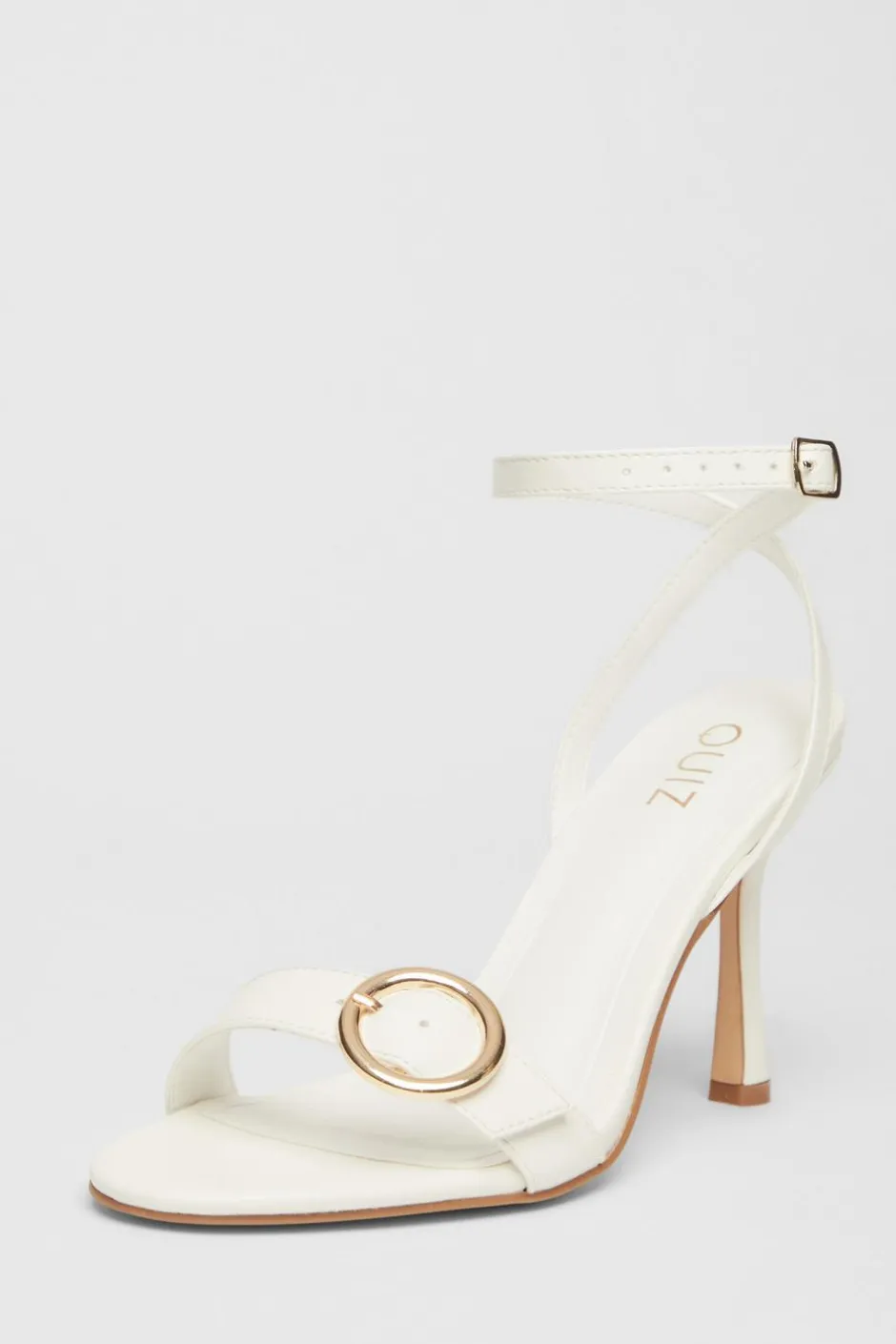 Quiz Buckle Front Heels White Best