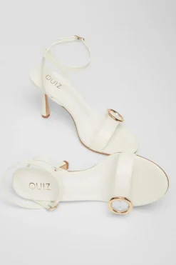 Quiz Buckle Front Heels White Best