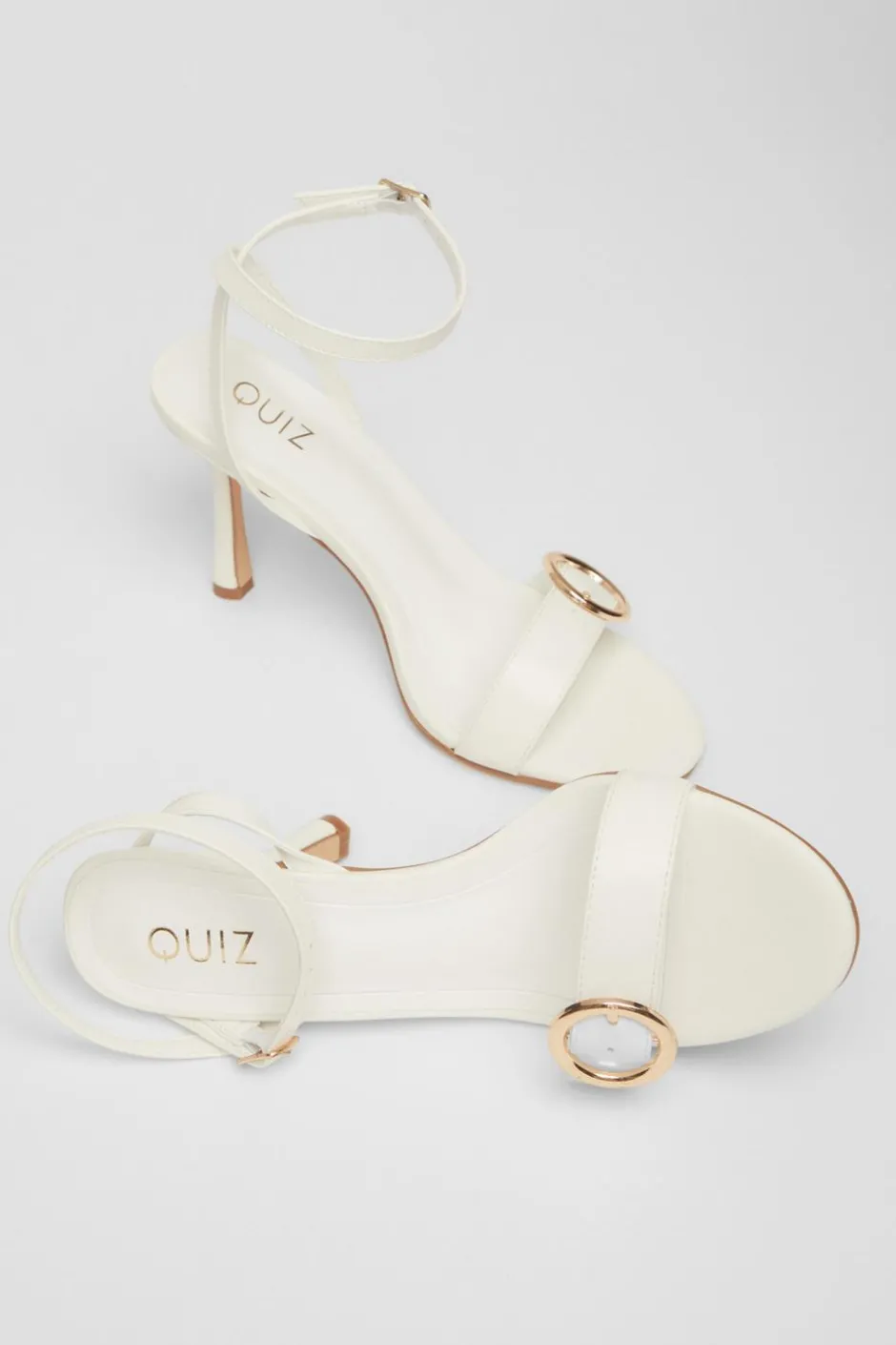 Quiz Buckle Front Heels White Best