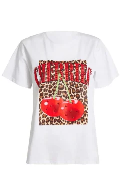 Quiz White Cherry Graphic T-Shirt New