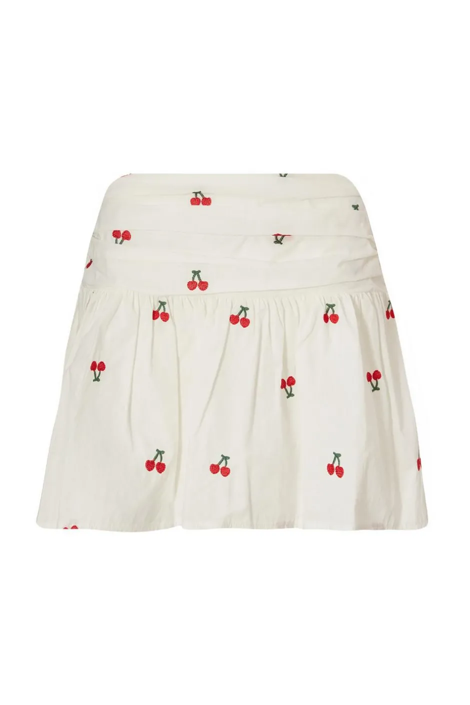 Quiz White Cherry Print Mini Skirt Clearance