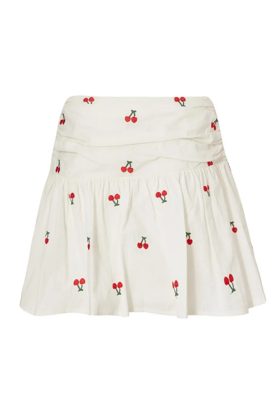 Quiz White Cherry Print Mini Skirt Clearance