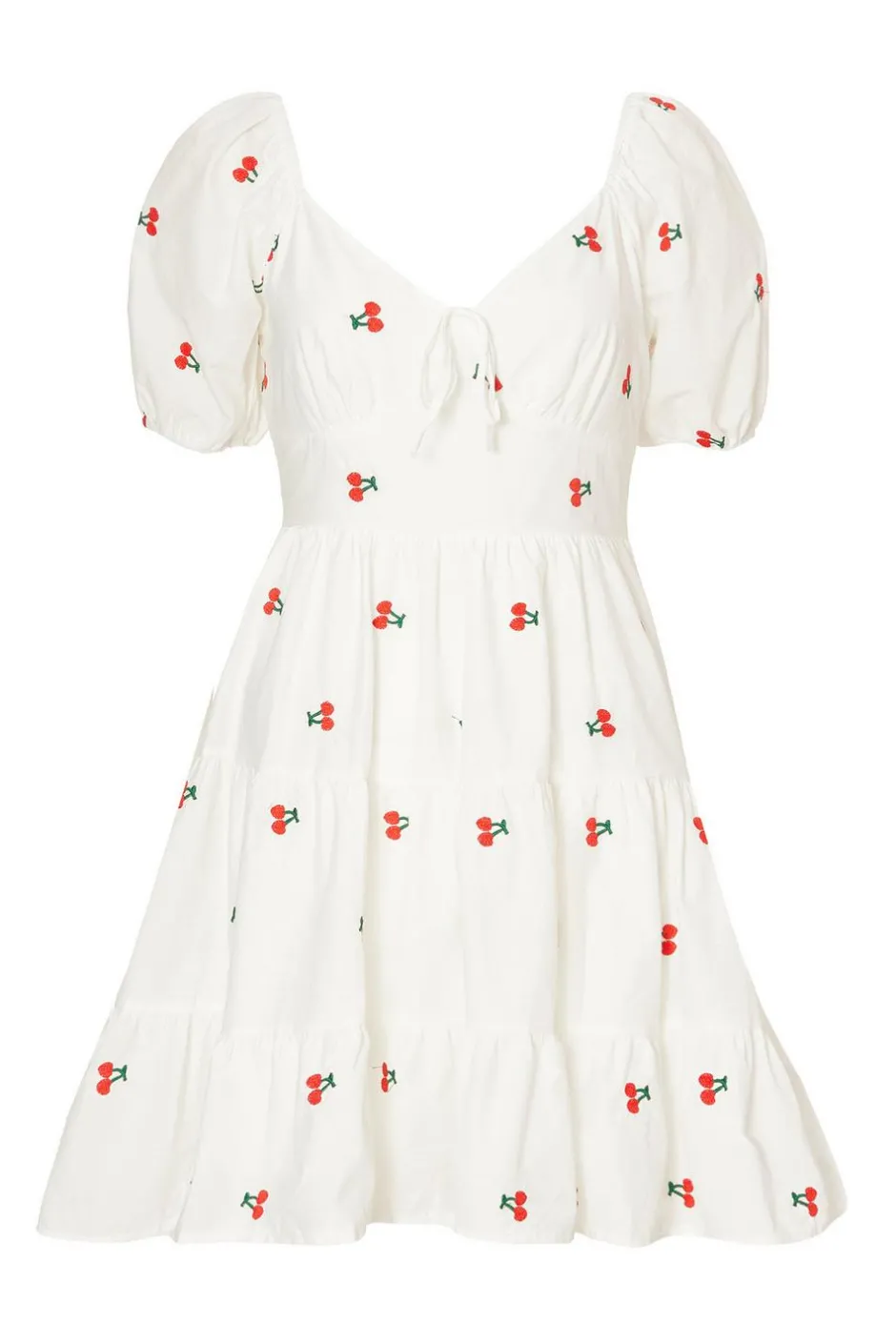 Quiz White Cherry Print Skater Dress New