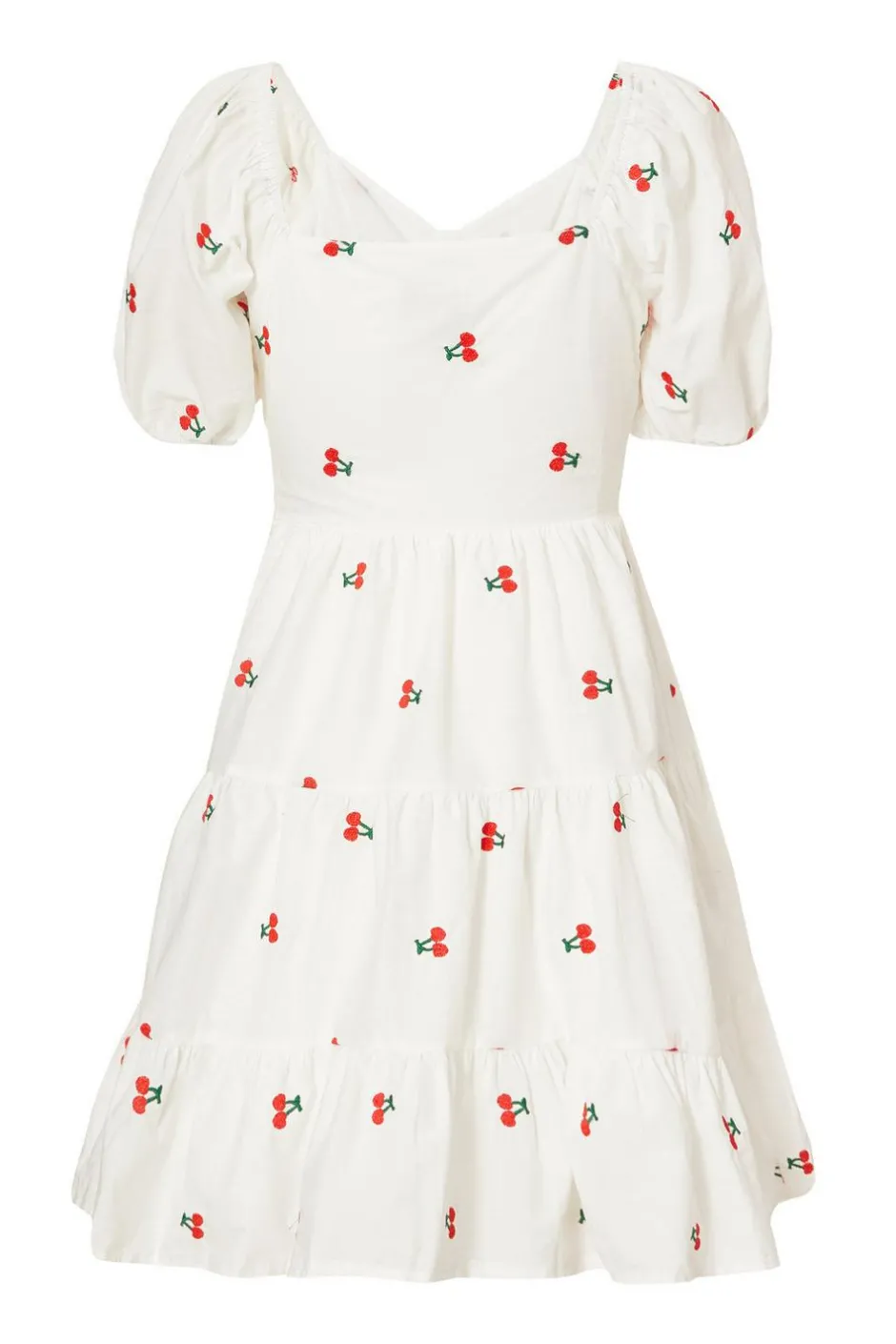 Quiz White Cherry Print Skater Dress New