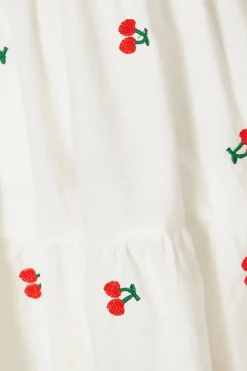 Quiz White Cherry Print Skater Dress New
