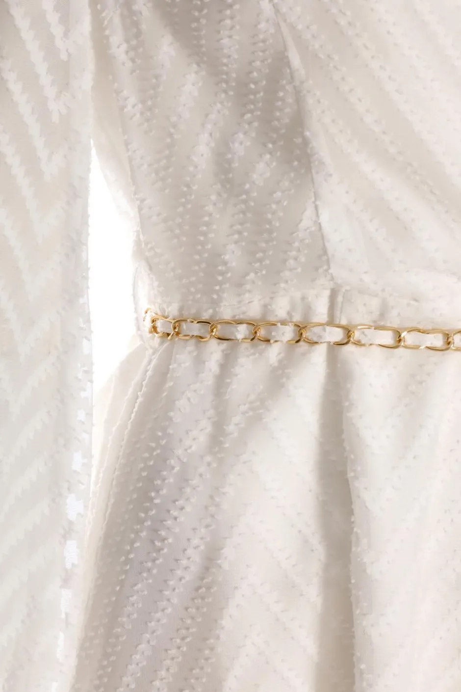 Quiz Chevron Skater Mini Dress White Sale
