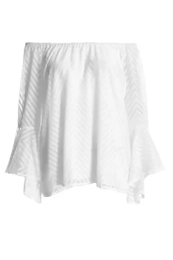 Quiz Chiffon Bardot Top White