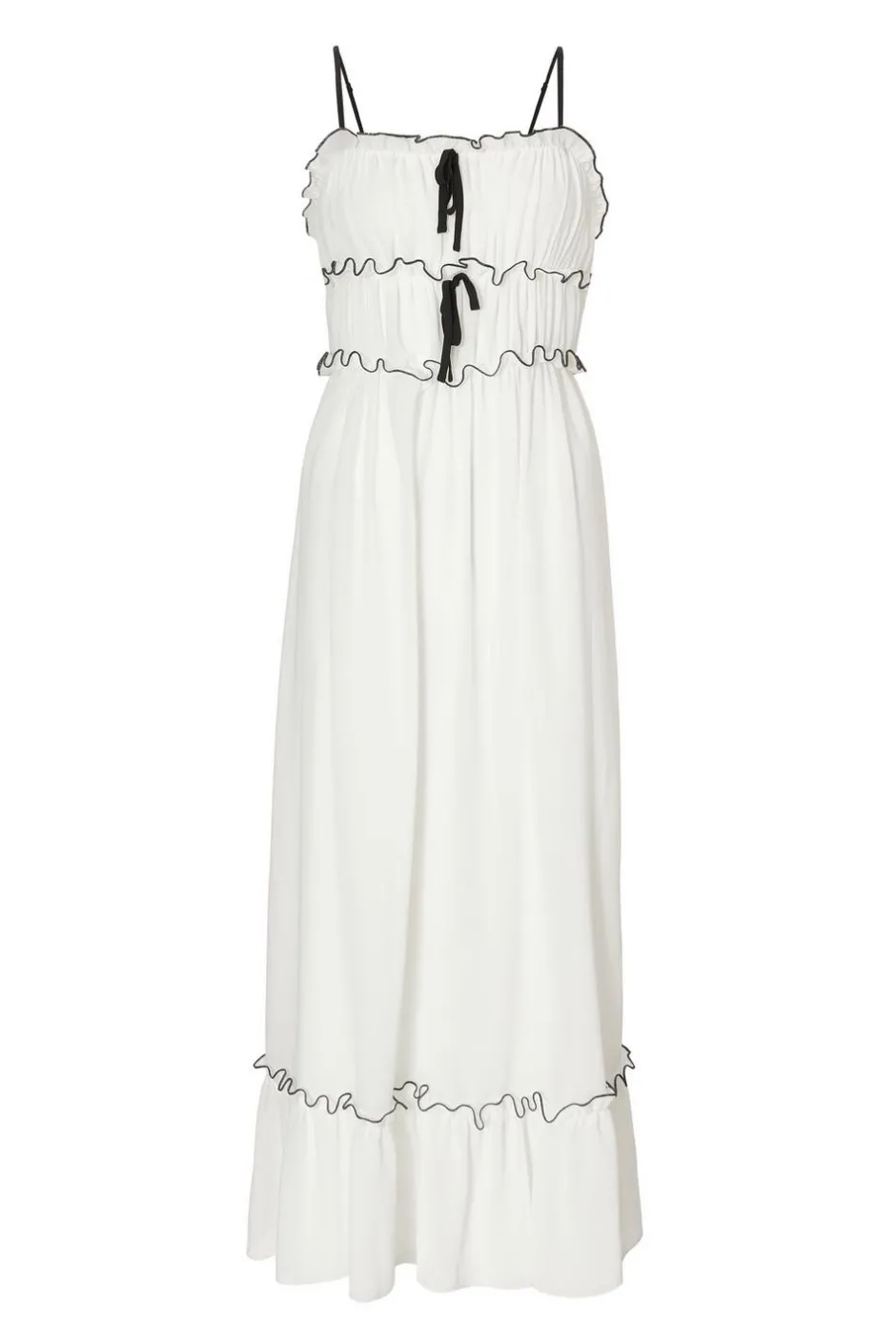 Quiz White Chiffon Strappy Midaxi Dress