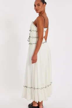 Quiz White Chiffon Strappy Midaxi Dress