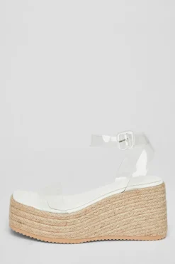 Quiz Clear Strap Wedges White