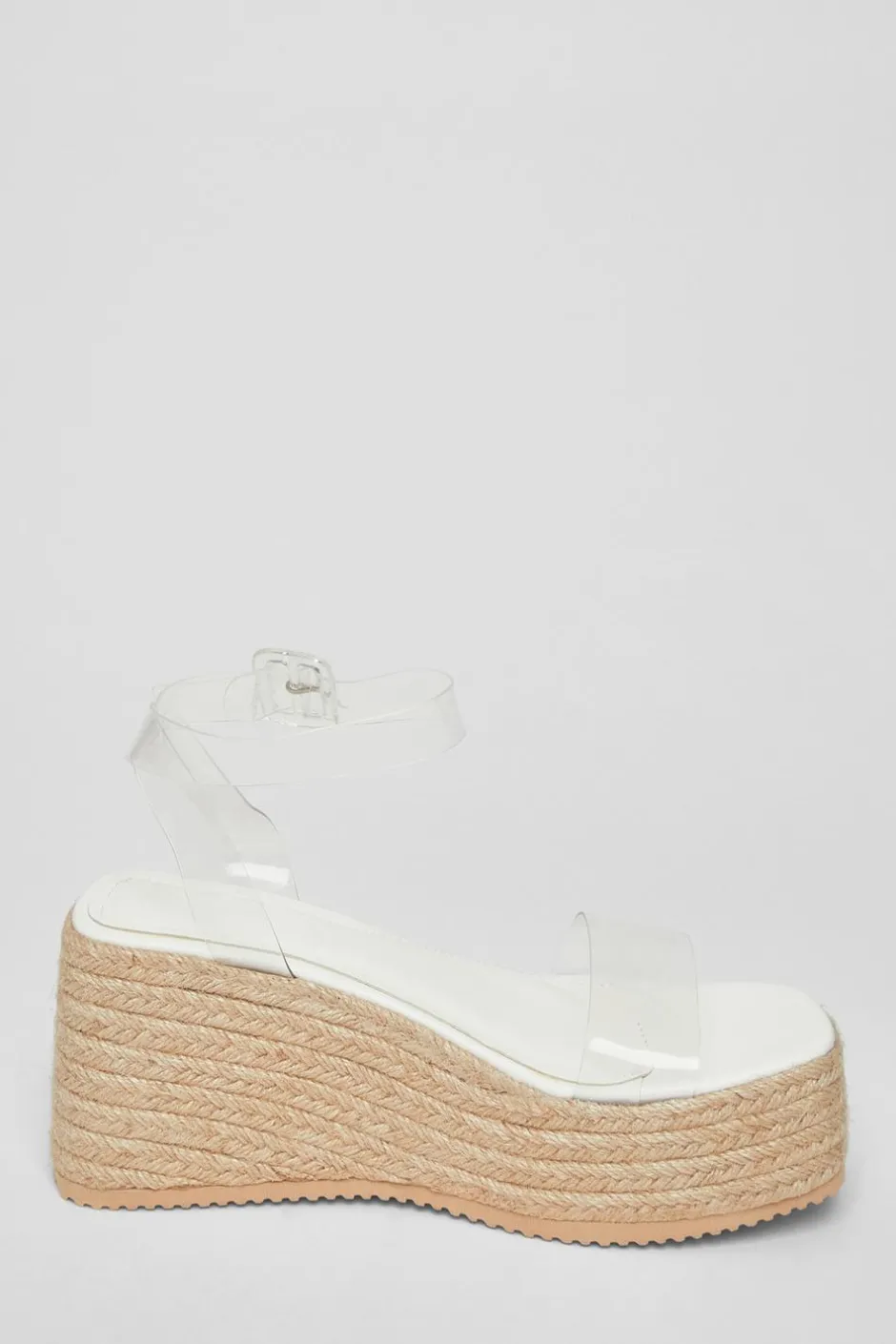 Quiz Clear Strap Wedges White