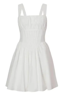 Quiz White Corset Detail Skater Dress Outlet