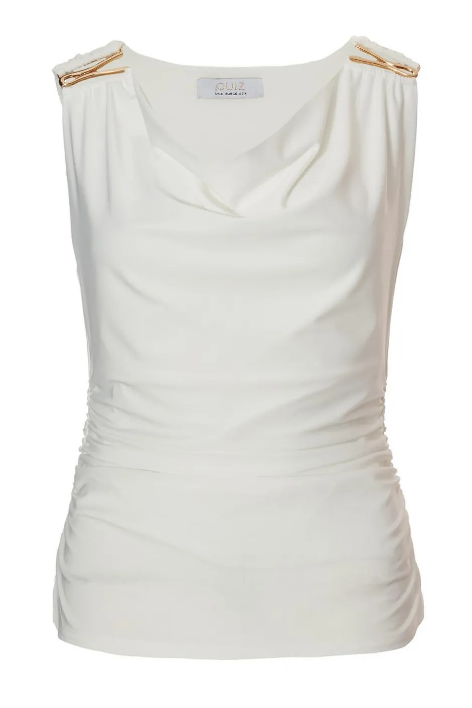 Quiz Cowl Neck Top White
