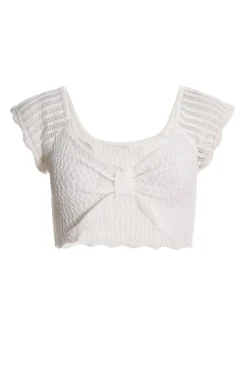 Quiz White Crochet Crop Top Sale