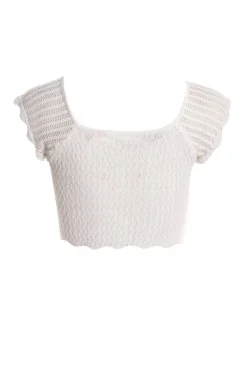 Quiz White Crochet Crop Top Sale