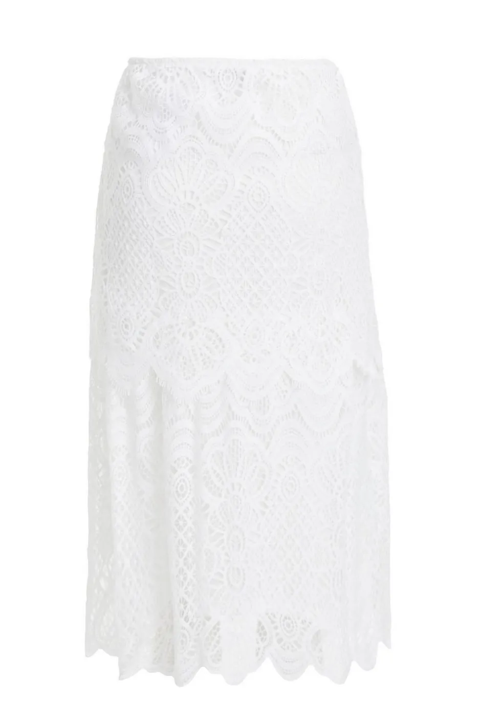 Quiz White Crochet Lace Skirt Hot