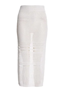 Quiz Crochet Midi Skirt White Hot