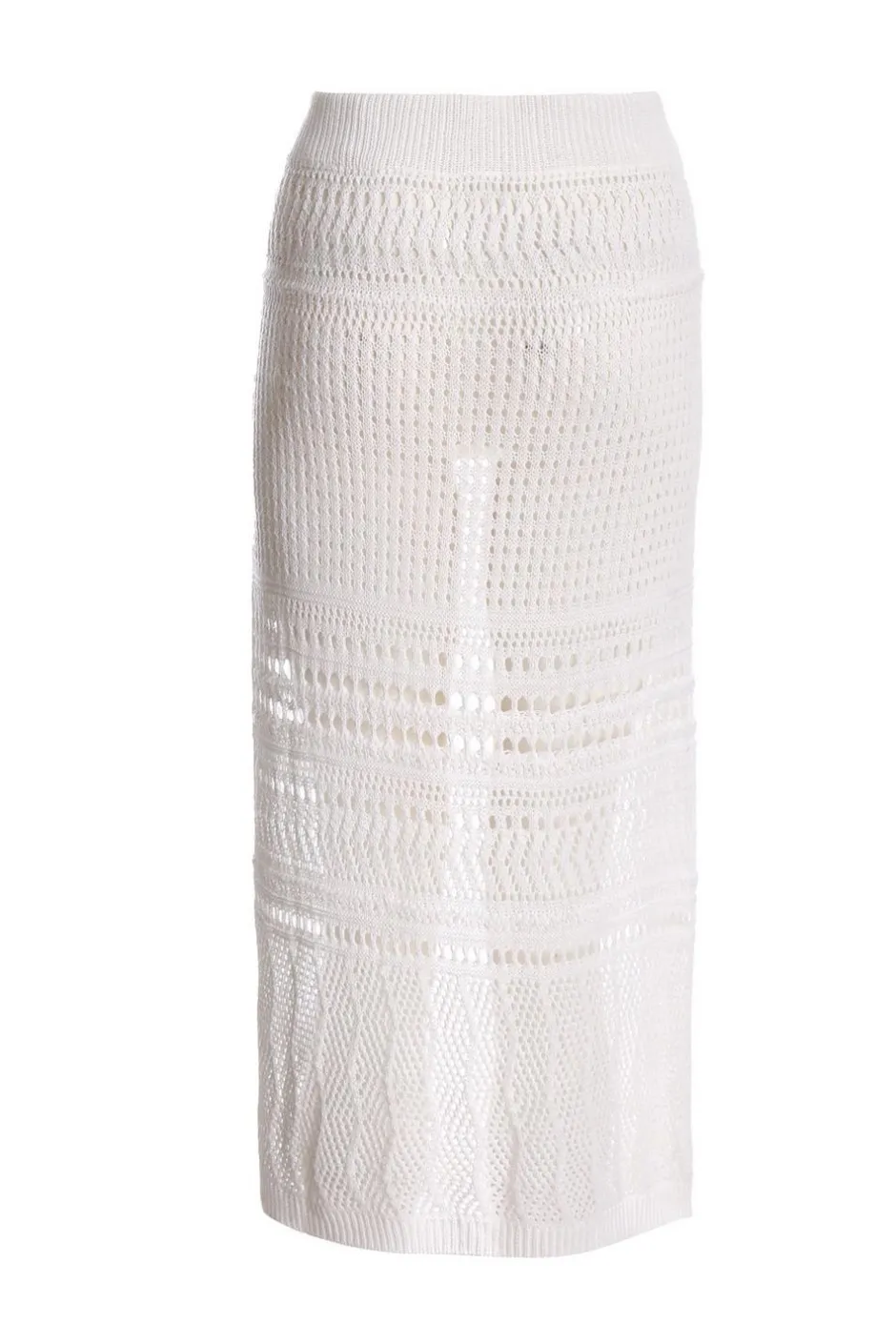 Quiz Crochet Midi Skirt White Hot