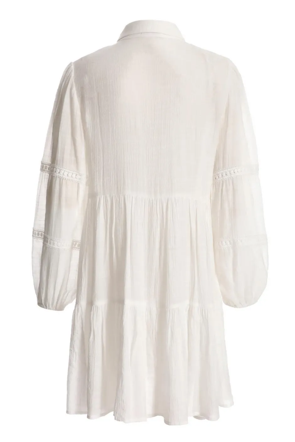 Quiz White Crochet Mini Shirt Dress Clearance