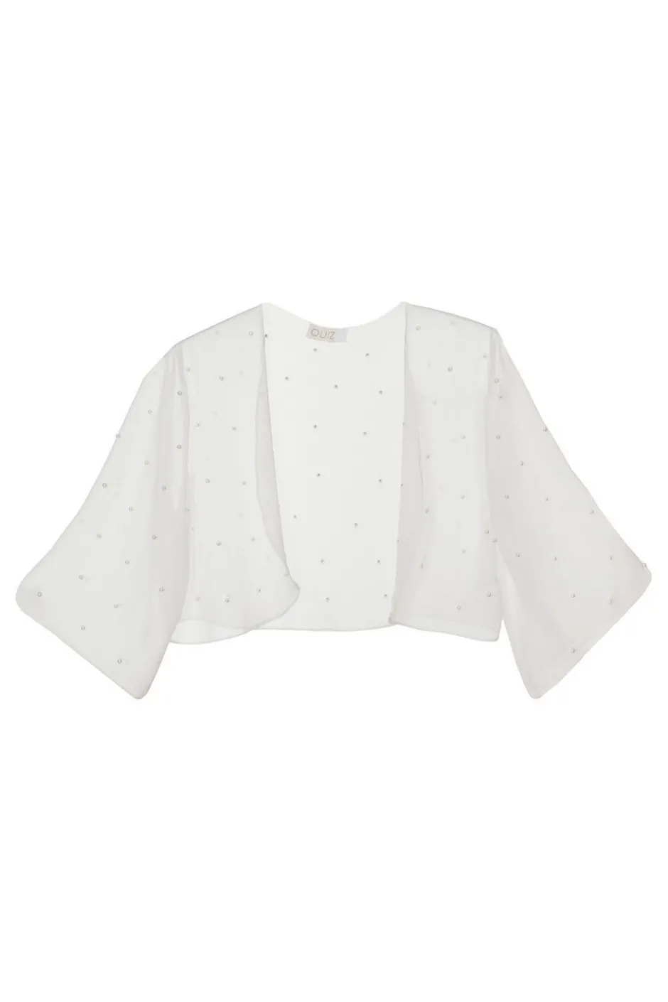 Quiz Crop Sleeve Cover Up White Clearance