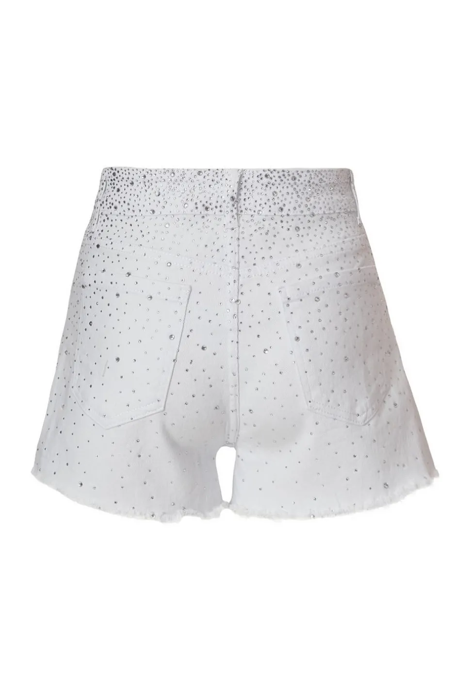 Quiz White Denim Embellished Shorts Outlet