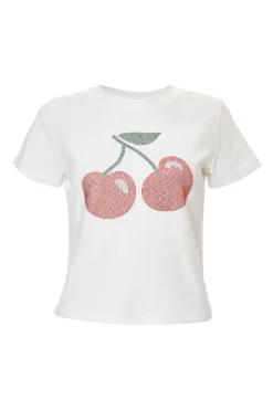 Quiz Diamante Cherry Top White Online
