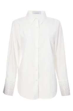 Quiz White Diamante Cuff Shirt Clearance