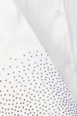 Quiz White Diamante Cuff Shirt Clearance