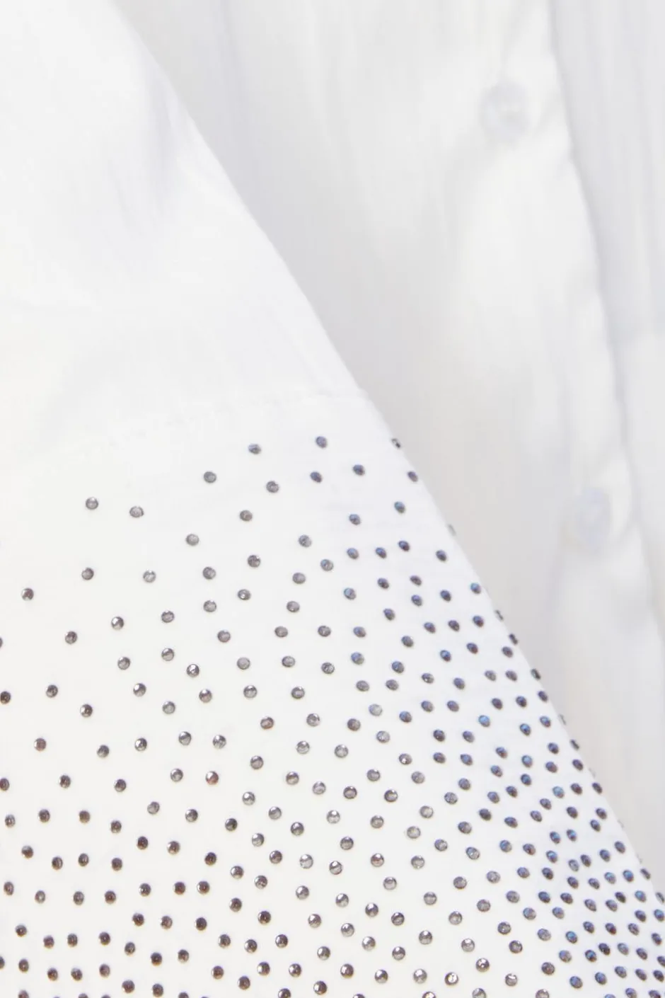 Quiz White Diamante Cuff Shirt Clearance