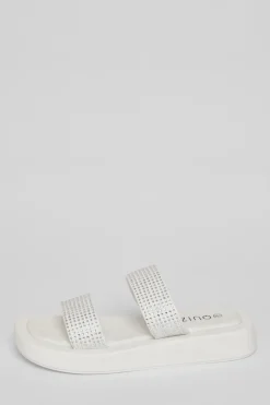Quiz Diamante Flatform Sandals White Hot