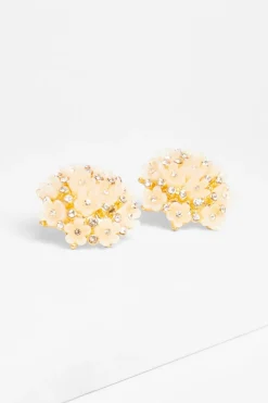 Quiz White Diamante Flower Earrings Online