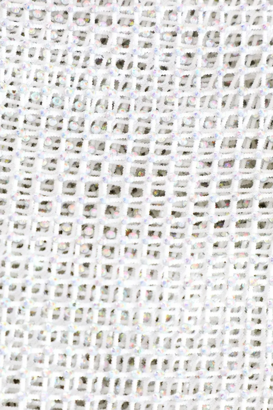 Quiz White Diamante Mesh Trousers Sale