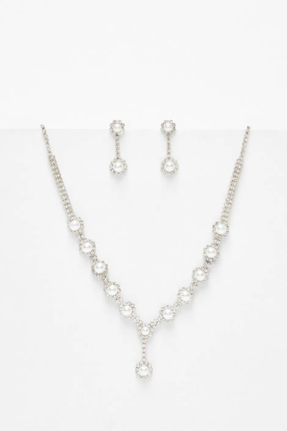 Quiz White Diamante Pearl Jewellery Set Hot