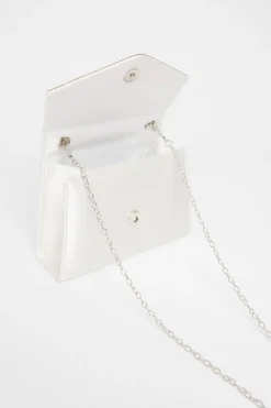 Quiz Diamante Twist Handle Bag White Best