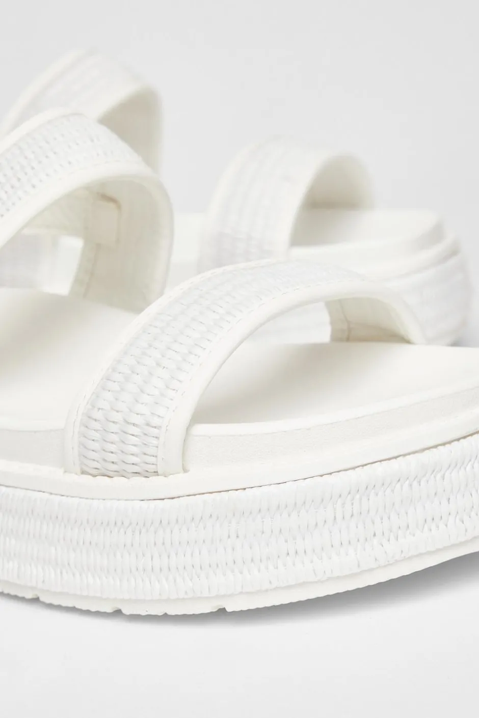 Quiz White Double Strap Flatform Sandals Clearance