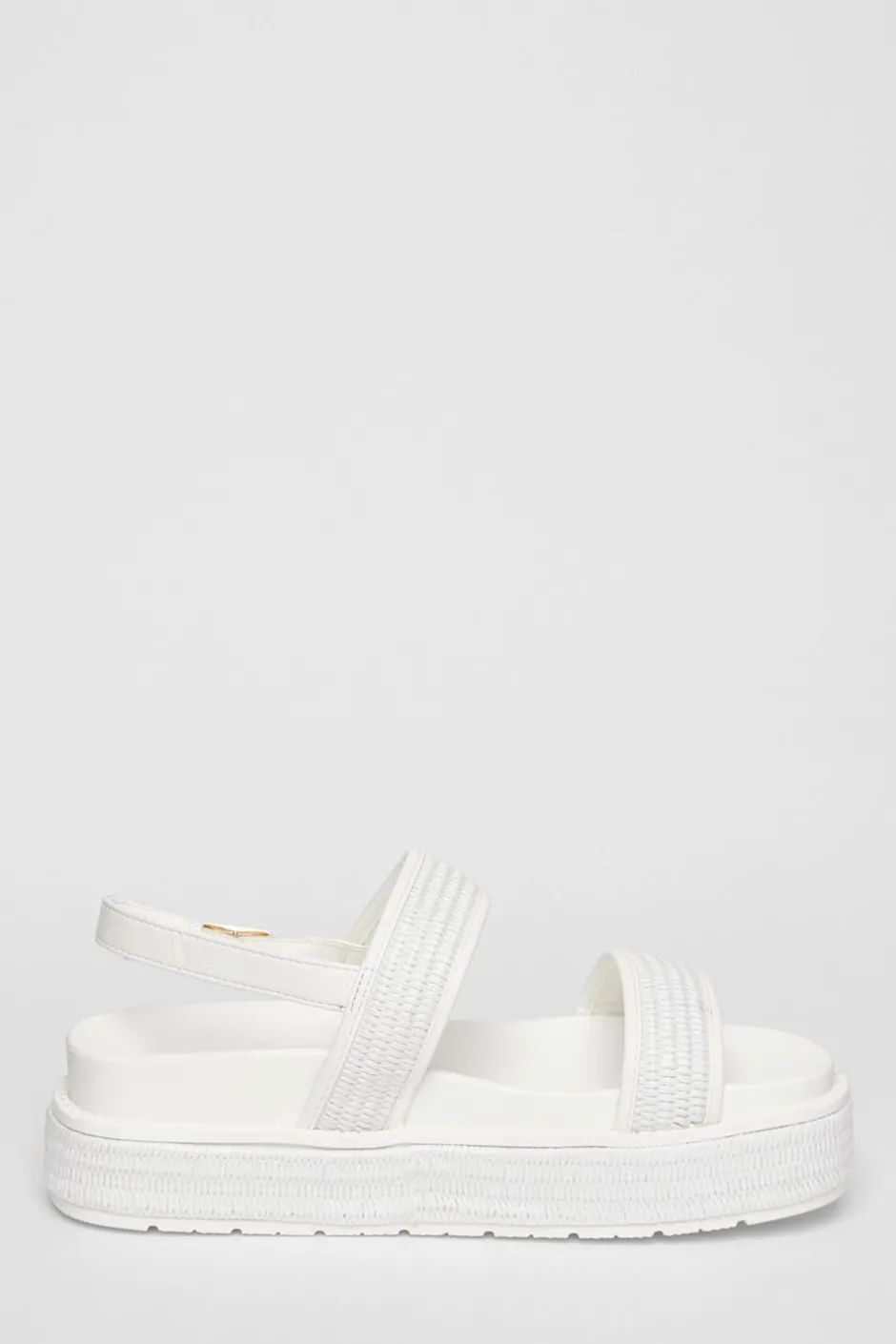 Quiz White Double Strap Flatform Sandals Clearance