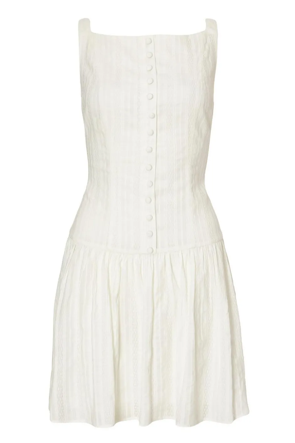 Quiz White Drop Waist Mini Dress Sale