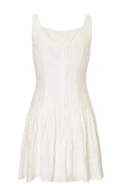 Quiz White Drop Waist Mini Dress Sale