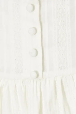 Quiz White Drop Waist Mini Dress Sale
